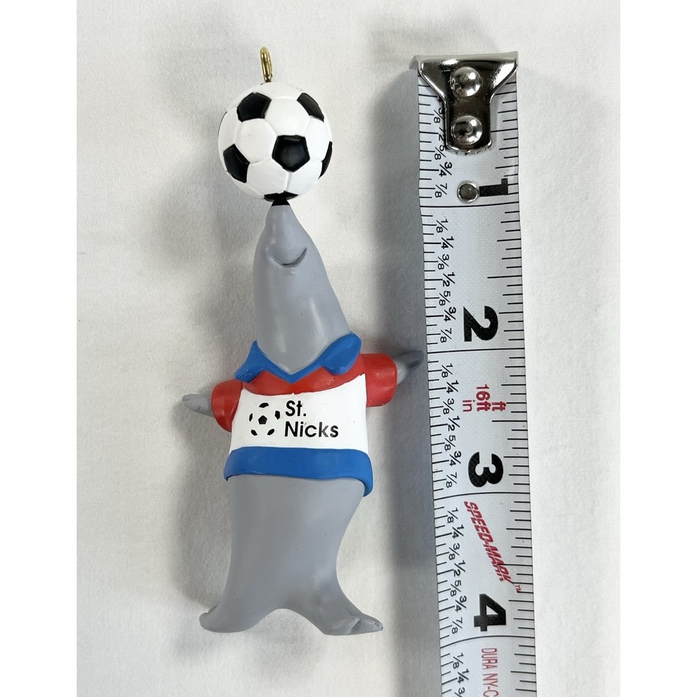 Vintage 1995‎ Hallmark "Perfect Balance" St. Nicks Soccer Seal Ornament Sports - Picture 6 of 11